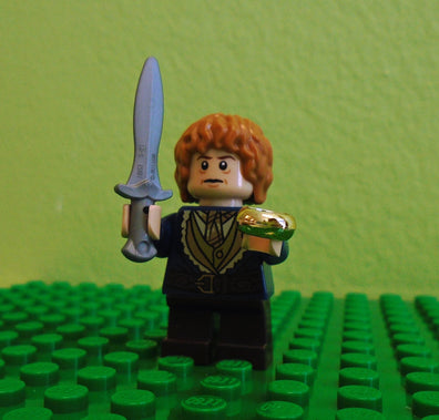 LEGO Minifigure-Bilbo Baggins - Dark Blue Coat (79018)-The Hobbit and the Lord of the Rings / The Hobbit / The Battle of the Five Armies-LOR093-Creative Brick Builders